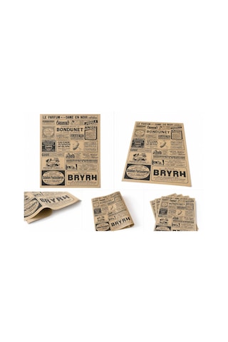 Jaova Vintage Baskılı Gıda Sunum Kağıdı Hamburger, Sandviç, Patates, Tost Ve Atıştırmalık Servis Kağıdı, Kafe Restoran Sunum Ve Paketleme Kağıdı