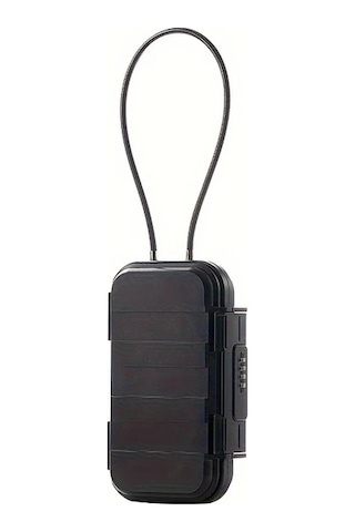 Fochsia Plaj Şifre Kutusu Siyah Su Geçirmez Çanta Kasası 4 Haneli Kilitli Çıkarılabilir Zincirli Abs Seyahat Güvenlik Kutusu