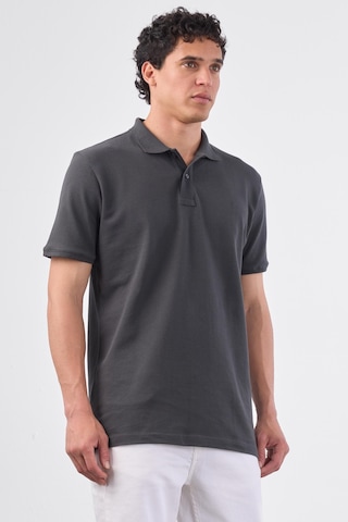Dufy Antrasit Polo Yaka Pamuklu Düz Renk Slim Fit Erkek T-shirt Antrasit