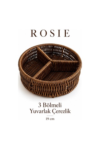 Rosıe 3 Bölmeli Hasır Görünümlü Çerezlik 19 Cm Karışık