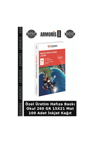 Özel Üretim Hafıza Baskı Okul 260 Gr 15x21 Mat 100 Adet İnkjet Kağıt