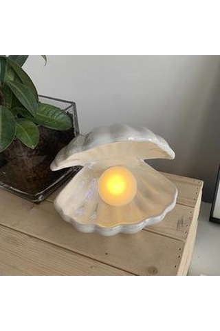 Dancemonkey Seramik Kabuk Lambası Armut Gece Lambası Masaüstü Dekorasyon Mavi Peri Yatak Odası Başucu Lambası Depolama Aydınlatma Masa Lambaları05 2 2