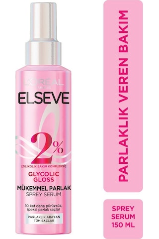 Elseve Glycolic Gloss Parlak Veren Şampuan 300 ML + Saç Bakım Spreyi 150 ML