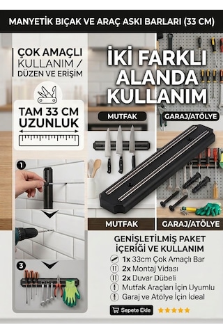 Manyetik-mıknatıslı Bıçak Askısı Bıçak Tutucu Bıçak Organizer / Araç Askı Bar Siyah