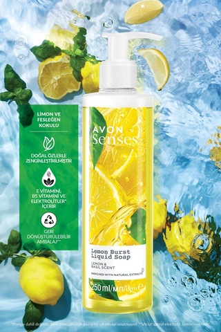 Avon Senses Lemon Burst Limon Ve Reyhan Kokulu Sıvı Sabun 250 ML