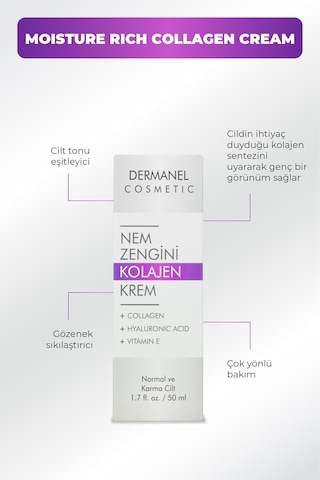 Dermanel Nem Zengini Kolajen Krem 50 ML + Dermanel Onarıcı Bakım Gece Kremi 50 ML