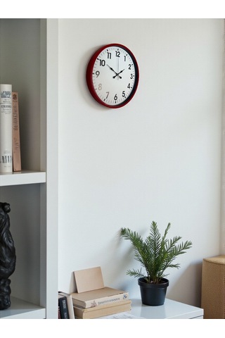 36 Cm Standart Kırmızı Duvar Saati Diğer 98077622