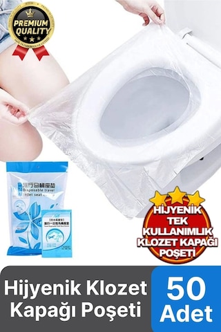 Yeni Seyahat Tipi Taşınabilir Okul Tuvalet Wc Hijyenik Tek Kullanımlık Klozet Kapağı Poşeti 50 Adet Çok Renkli