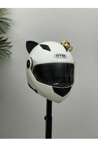 Motor & Motosiklet Gold Fiyonklu Siyah Kedi Kulak Kask Dış Aksesuarı Diğer