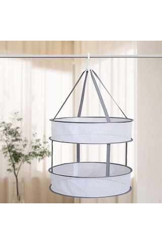 Jms Taşınabilir Katlanır Kazak Kurutma Rafı Elbise Asılı Kurutucu S Beyaz - Gri