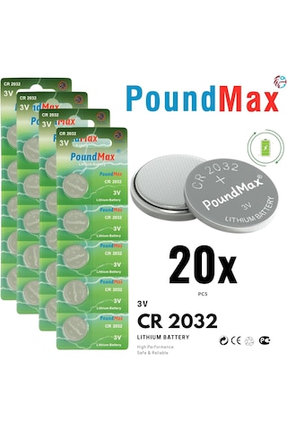 20 X Poundmax Cr2032,dl2032 3v Poundmax Lityum Düğme Pil,Apple Uyumlu AirTag,araba Anahtarlık,uzak Kumandalı Araba,terazi Ve Tıbbi Cihazlar İle