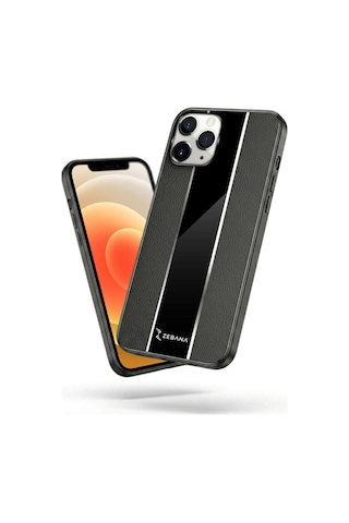 Apple İphone 12 Pro Max Uyumlu Kılıf Premium Deri Kılıf Siyah