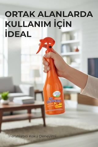 Amber Oda Spreyi 400 Ml - 6'lı Eko Paket Air Freshener Neon Amber Oda Kokusu Amber