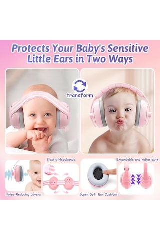 Maoyaya Sevimli Pembe Bebek Kulaklığı, Gürültü Koruması, Yumuşak Bebek