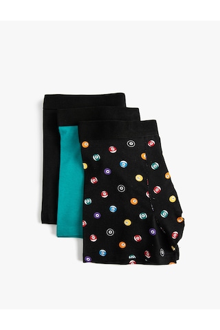Koton 3'lü Boxer Seti Oyun Baskılı Çok Renkli Yeşil 4slm90030mk Yeşil