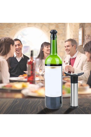 Kırmızı Şarap Tazelik Koruyucu Vakum Pompası 6 Silikon Tıpa