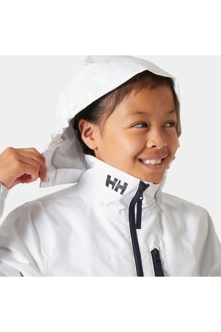 Helly Hansen Jr Crew Hooded Yağmurluk Mont Beyaz