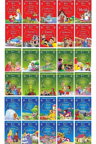 1.ve 2. Sınıflar Için Resimli Dünya Klasikleri 1-2-3 30 Kitap + Kitap Okuma Not Defteri