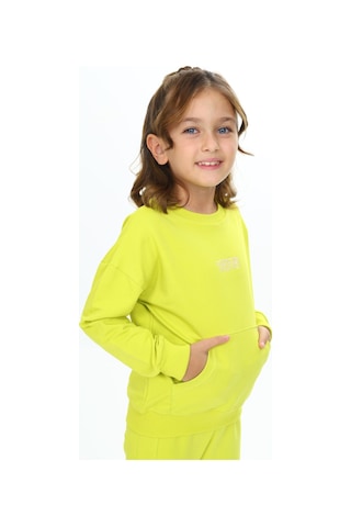 Toontoy Kids Toontoy Kız Çocuk Kanguru Cepli Tnty Nakışlı Eşofman Takım Yeşil