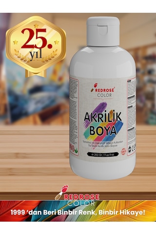 Red Rose Beyaz Akrilik Boya 250 G