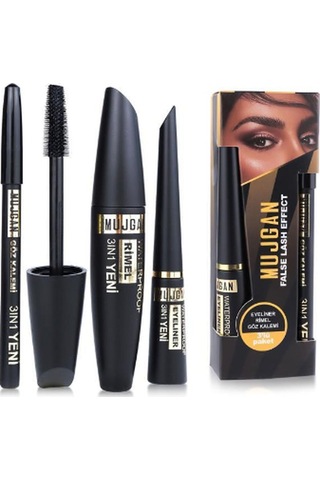 River World Kalem Maskara Eyeliner Göz Makyaj Seti Üçü Bir Arada Çok Renkli