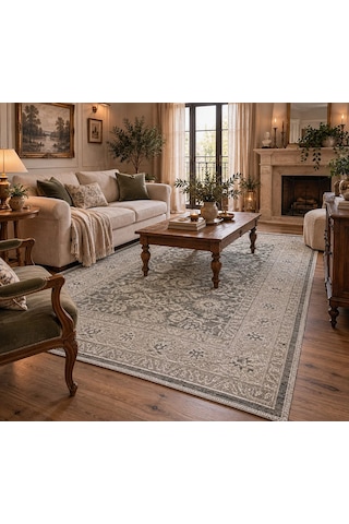 Luxess Halı Alpaca 1191 Kahve Eskitme Desenli Makine Halısı Kahverengi