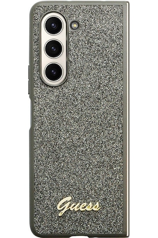 Galaxy Z Fold 5 Uyumlu Kılıf Guess Lisanslı Yazı Logolu Glitter Flakes Kapak Haki