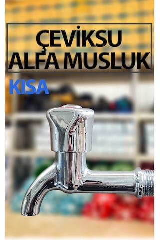 Alfa Model Kısa Tip Musluk 1/2" Pirinç İç Mekanizma Krom Kaplama