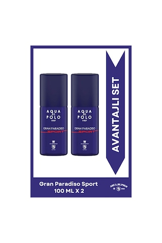 Gran Paradiso Sport Metal Şişe 100 Ml Edp 2'li Erkek Parfüm Seti Odunsu