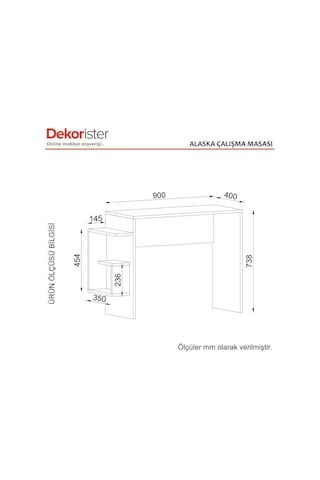 Dekorister Alaska Çalışma Masası Beyaz