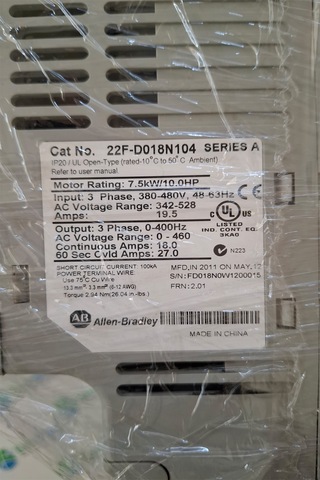 Allen-bradley Power Flex 4m 22f-d018n104 7.5kw Sürücü 7.5