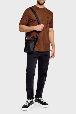 Boss Jakarlı Logolu Regular Fit Bisiklet Yaka T Shirt Erkek T Shirt 50565175 214 Kahve