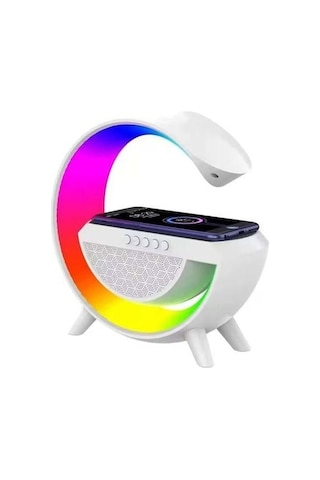 Başkenttekno Led Kablosuz Şarj Özellikli Masa Lambası Bluetooth Hoparlör