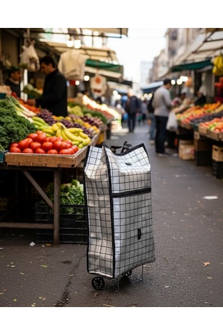 Hepsi Ağır Yük Taşımaya Uygun Tekerlekli Market Ve Pazar Çantası Najmaddin