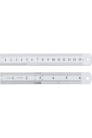 Çelik Cetvel 15cm 0,7x15mm Gri
