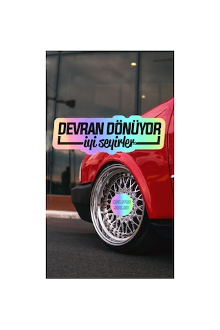 Hologram Devran Dönüyor, İyi Seyirler Yazı Jdm Araba-motosiklet Cam Etiket Sticker