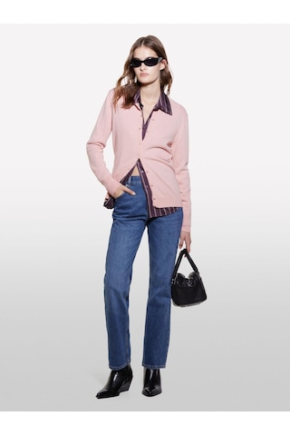 Sisley Kdn Yün Ve Kaşmir Karışımlı Ribana Detaylı Bisiklet Yaka Hırka Kadın Nude Hırka - 324a102hm5237