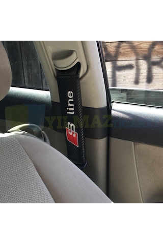 Audi S Line Logo Arma Emniyet Kemer Pedi Nakış Karbon 2 Adet
