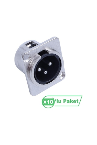 Losen La1092 Xlr 3-pin Erkek Soket Konnektör 10 Lu Paket