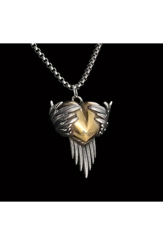 Golden Embrace Metalic Tarz 925 Ayar Gümüş Zincir Unisex Kolye Gümüş