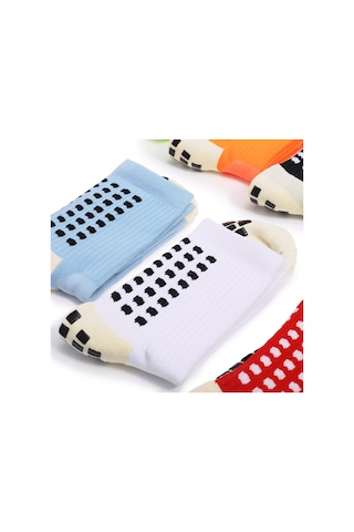 Yuntech01 3 Çift Lacivert Spor Çorap - Soluk, Emici, Kayma Engellici, Futbol-basket-runing İçin Koyu Mavi