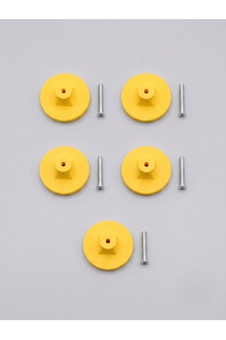 5 Adet Set Limon Görünümlü Dolap Kulpu Çocuk Odası, Mutfak Ve Banyo Mobilya Kulp Sarı