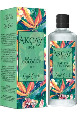 Akçay Gizli Çiçek Kolonyaları Cam Şişe 250 ML + Pet Şişe 150 ML
