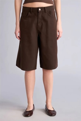 Defacto Normal Bel Kısa Paça Gabardin Bermuda F3133ax26smbn614 Kahve-bn614