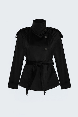 Sateen Kadife Kısa Ceket - Siyah-138106