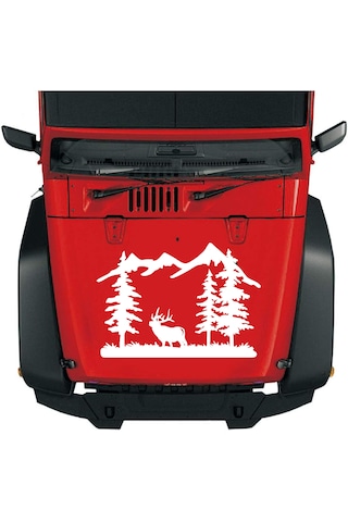 Avcı Orman Ve Dağ Sticker - 4x4 Off Road Adventure Sticker - Araba Oto Karavan Sticker - 02170 40x28 Cm