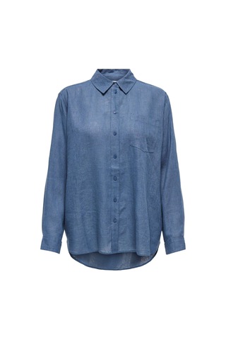 Only 15259585 Onltokyo L/s Lın Bl Shırt Pnt Noos Kadın Gömlek Vintage Indigo