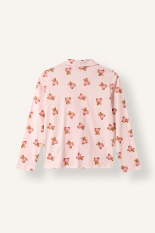 Defacto Ayıcık Desenli Düğmeli 2li Pijama Takımı Kız Çocuk I6087a826wnpn114 Pembe-pn114
