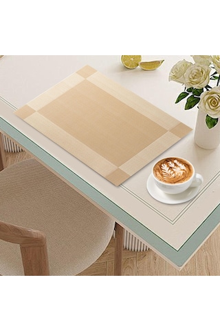 Suntek Mutfak Yemeği Otel Için Placemat Yıkanabilir Altın