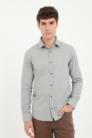 Dufy Erkek Slim Fit Uzun Kol Kahve Gömlek-18724